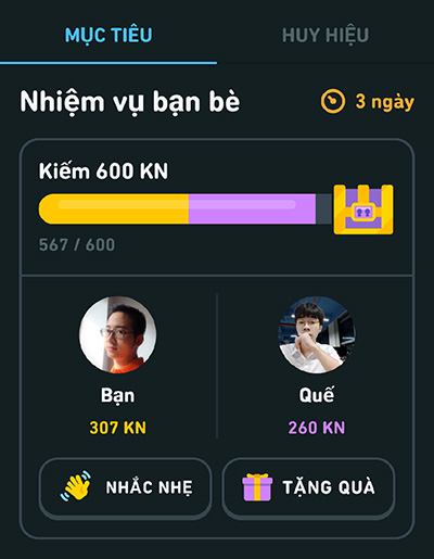 Nhiệm vụ bạn bè trong Duolingo