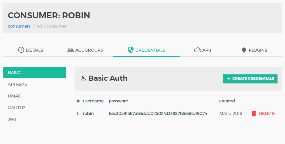 Create Credentials