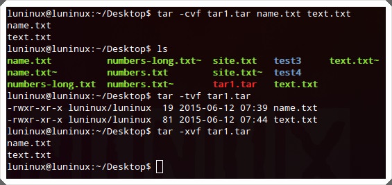 Command tar