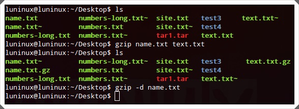 Command gzip