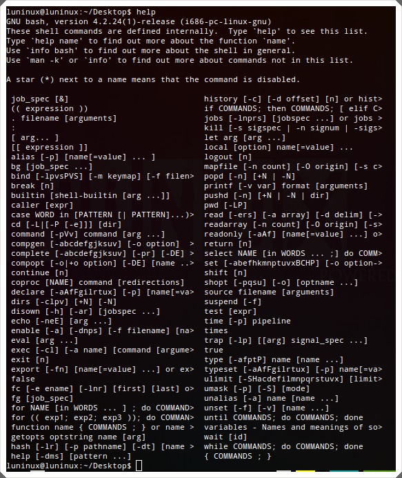 Command help