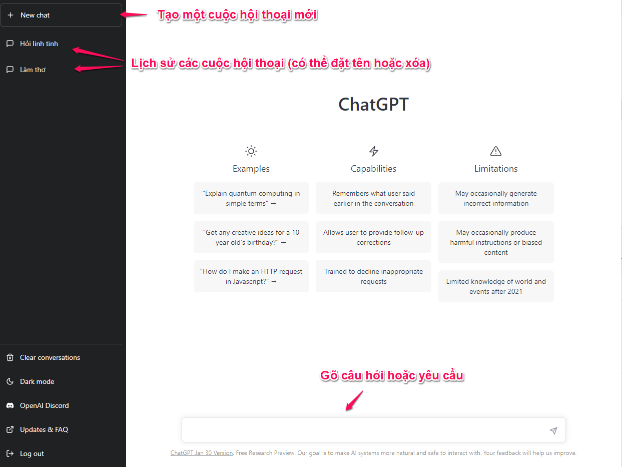 Sử dụng ChatGPT